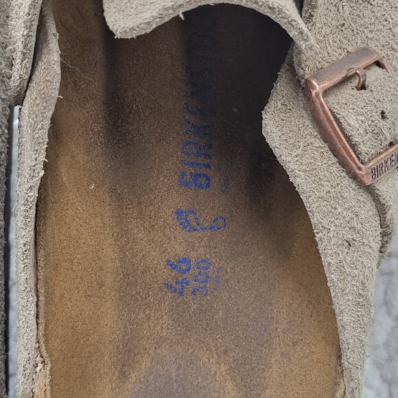 Birkenstock Boston Suede Taupe Slip-ons clogs Soft footbed s size 46 US 13-13.5 - Picture 5 of 7
